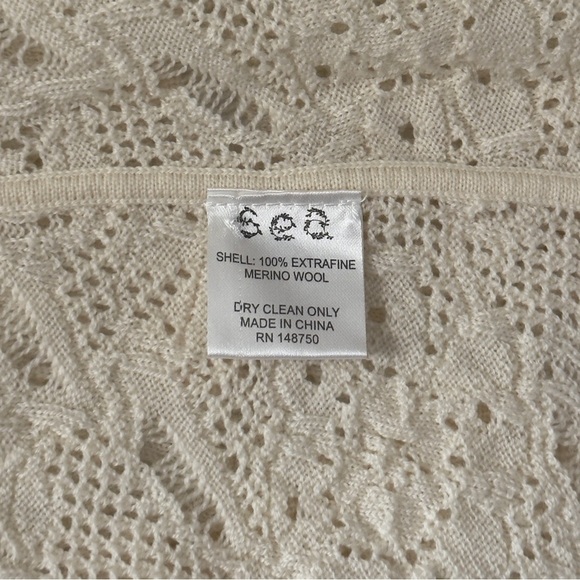 SEA New York Cream Tie-Front Nelle Lace Knit Cardigan - Picture 7 of 7